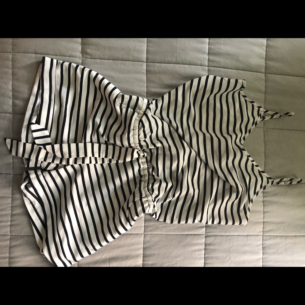 Black and white striped J.Crew romper
